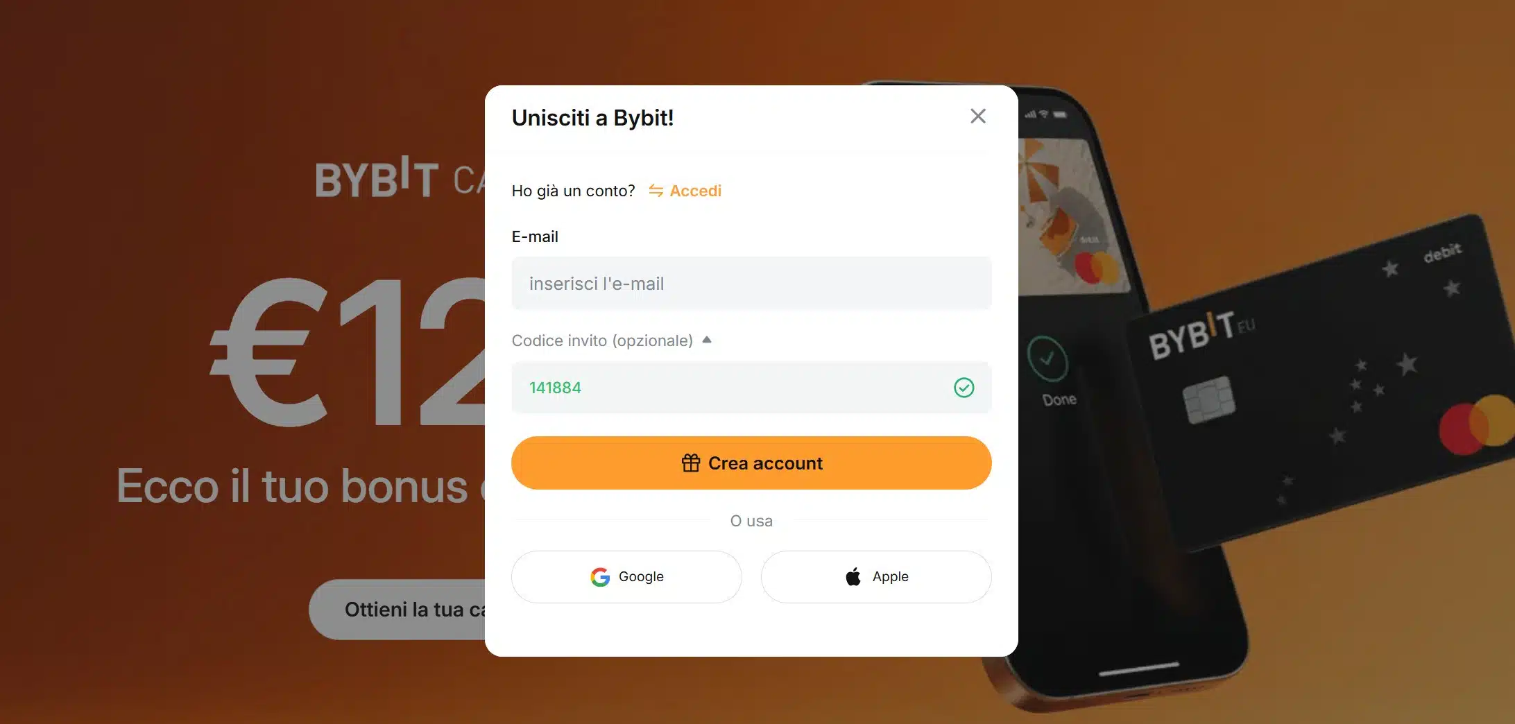 Richiesta e ottenimento Bybit Card EU