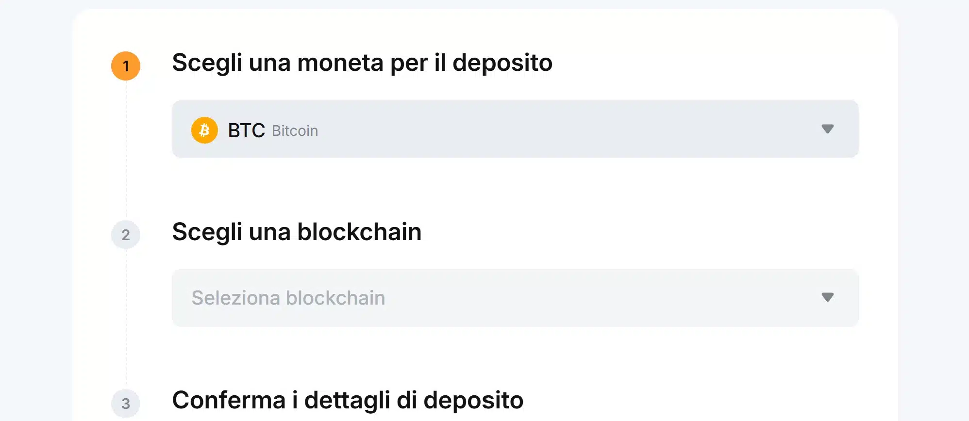 Scelta criptovaluta di trasferimento
