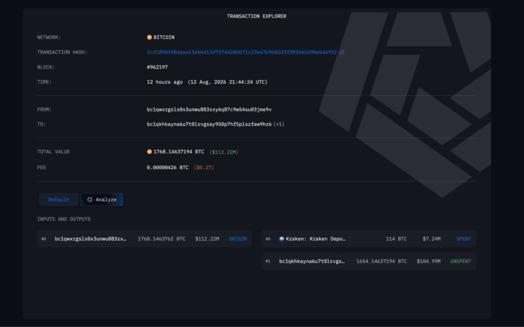 Prelievo Bitcoin wallet balena