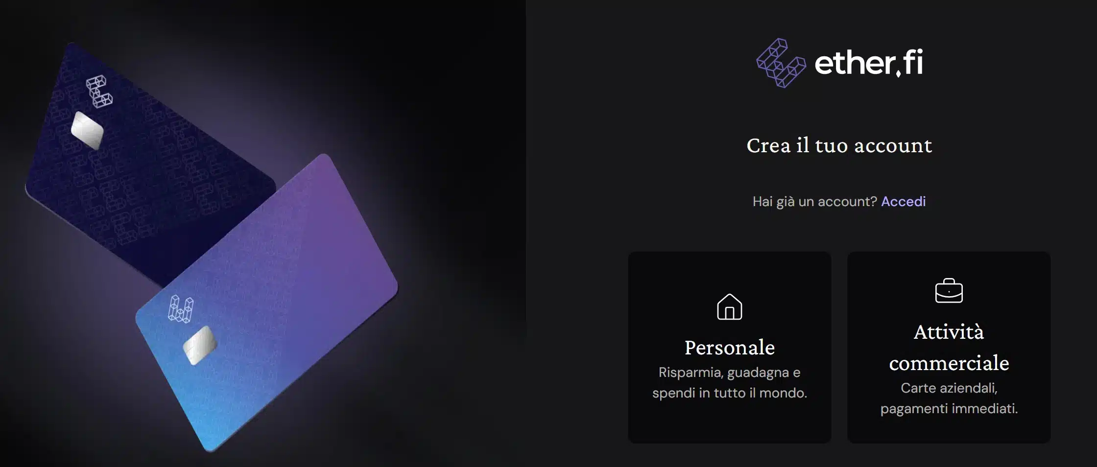 EtherFi Card - registrazione