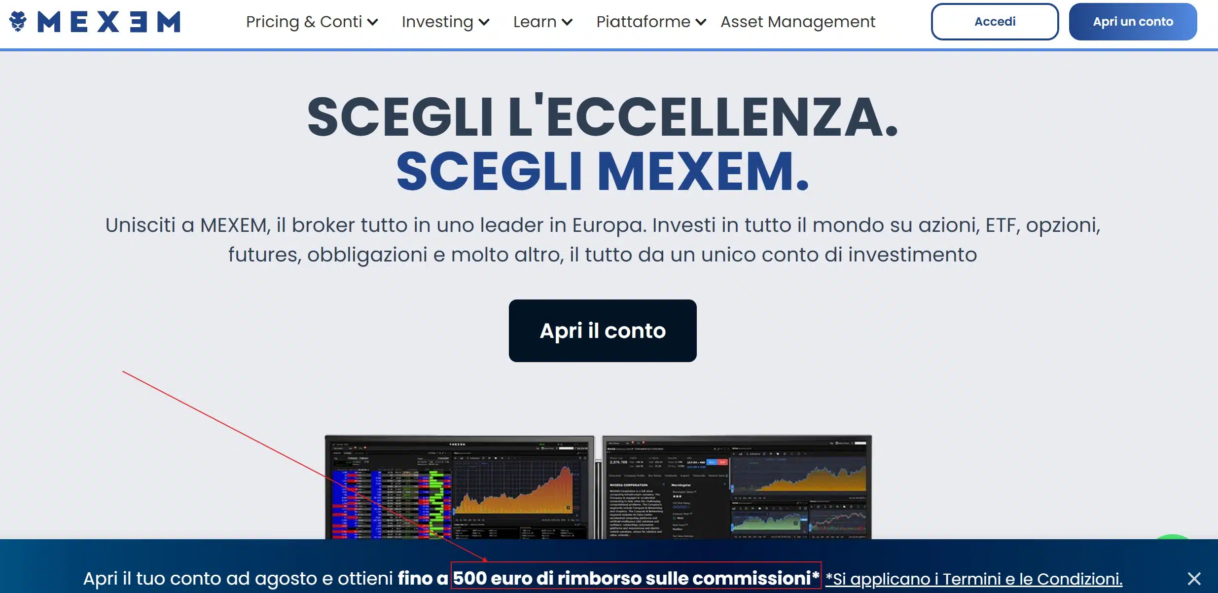 MEXEM promo - Cashback Rebate fino a 500€ sulle commissioni nette