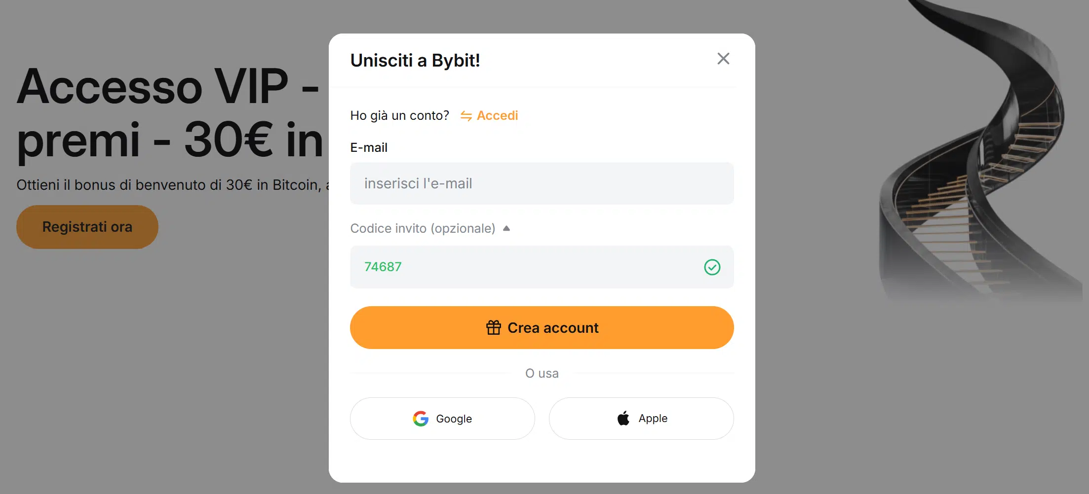 Nuova promo Bybit EU - registrazione