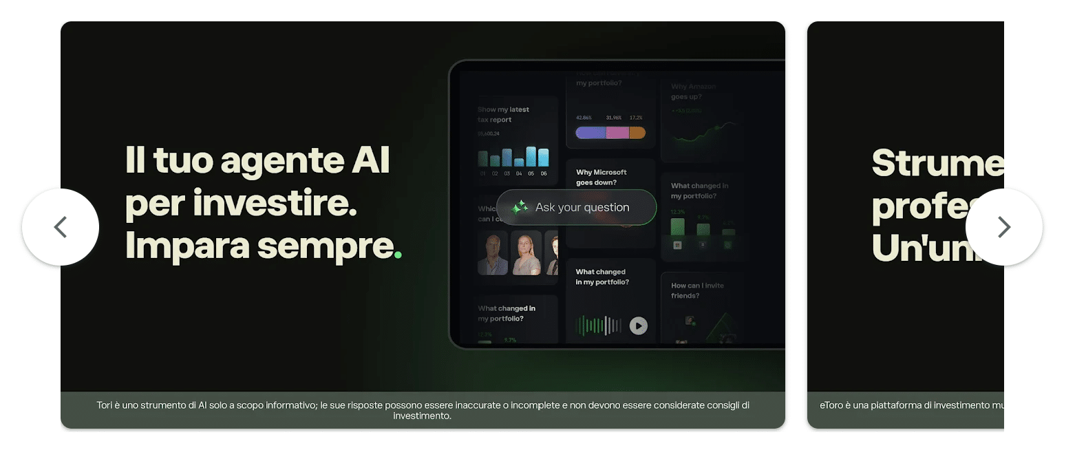 eToro Tori AI - Nuova app