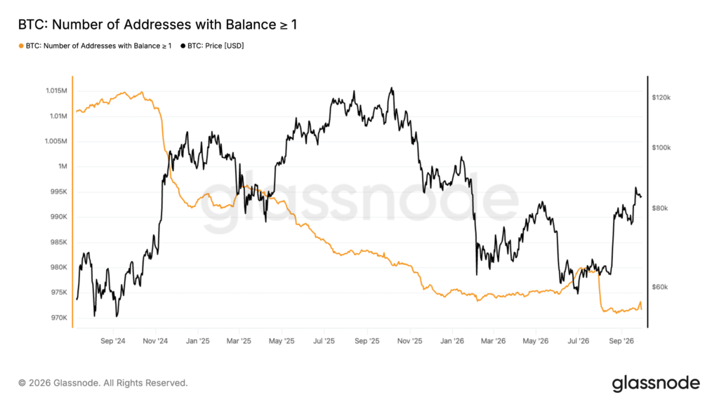 Indirizzi con bilancio superiore a 1 $BTC
