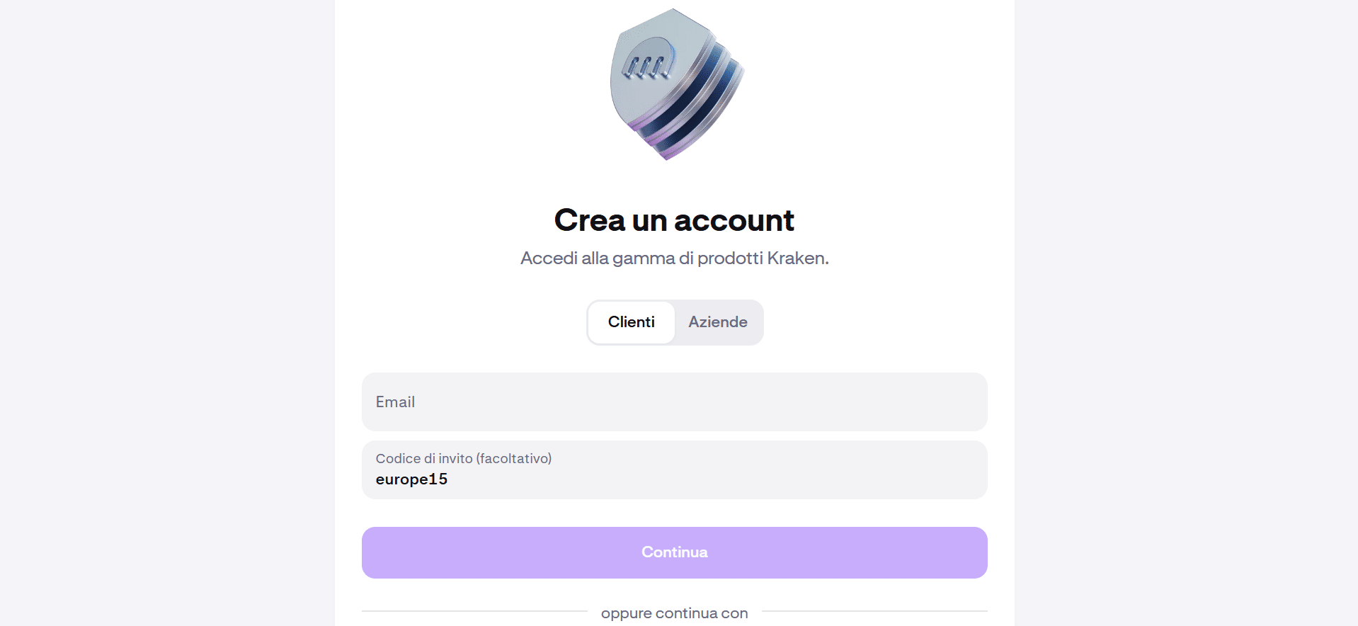 Kraken Unified Wallet - registrazione