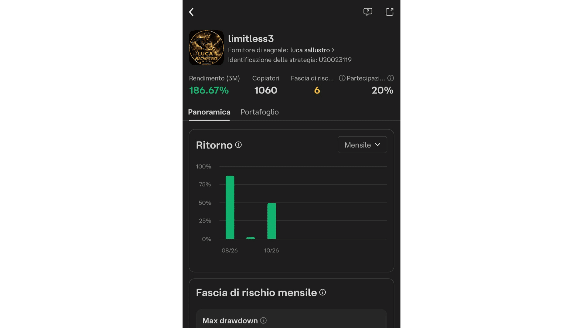 Ultima Markets Copy Trading - scelta del trader